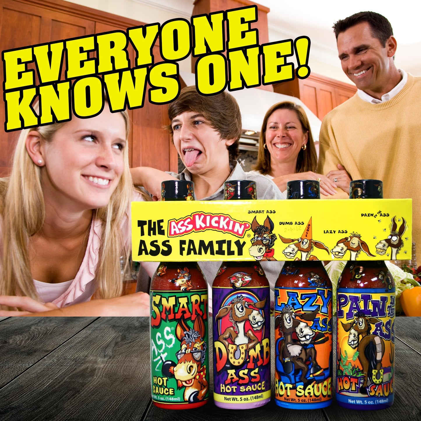 ASS KICKIN Hot Sauce Gourmet Gift Set - 5oz. Pack of 4 - Perfect for Hot Sauce Fans