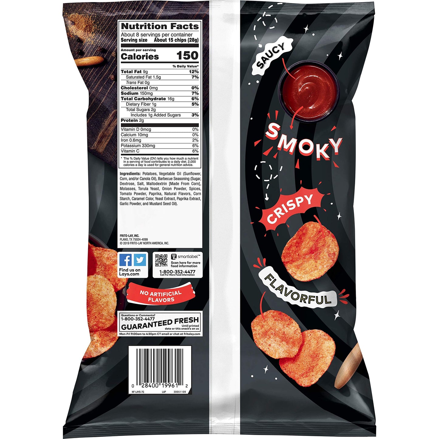 Lays Potato Chips, Barbecue Flavor, 7.75 Oz