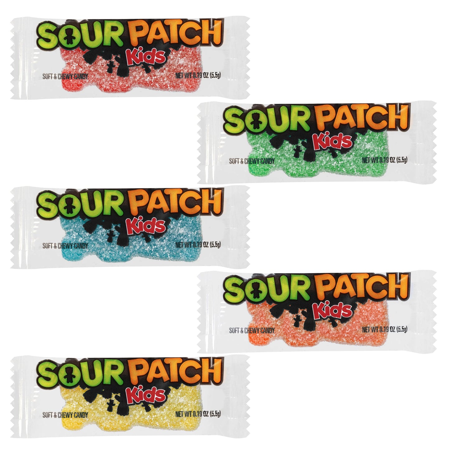 Sour Patch Kids Big Individually Wrapped Soft & Chewy Halloween Candy, Bulk Candy, 100 Pieces
