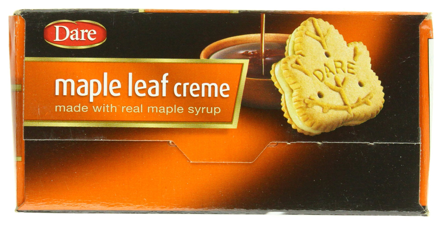 Dare Maple Leaf Cr  me Cookies     Classic Canadian Cookie Made with Real Maple Syrup, Peanut Free     10.6 Ounces