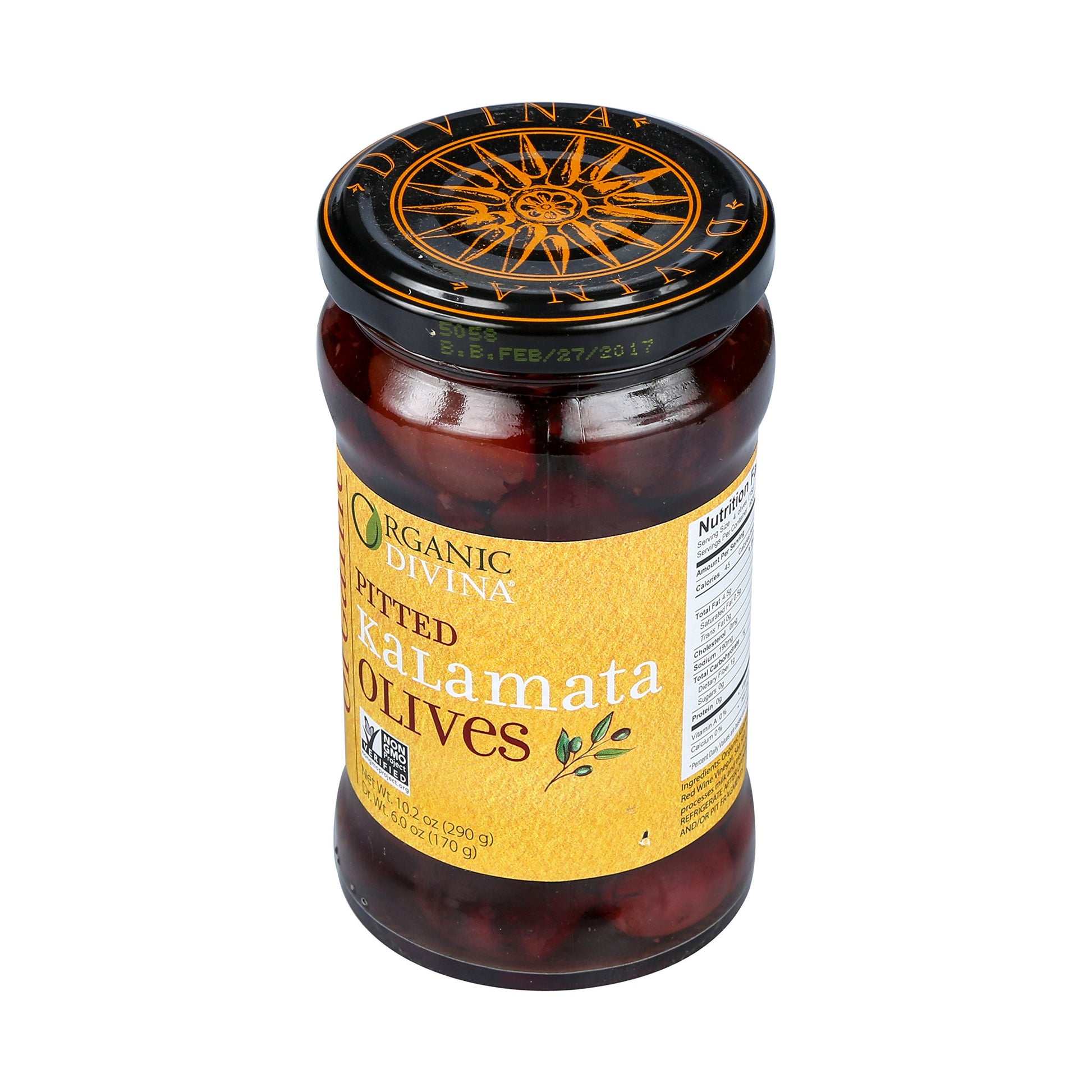 DIVINA Organic Pitted Green Olives, 5.3 oz