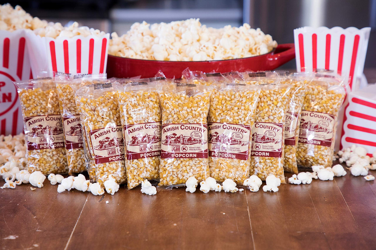 Amish Country Popcorn | 24-4 Oz Bags - Ladyfinger Kernels | Old Fashioned, Non-GMO and Gluten Free