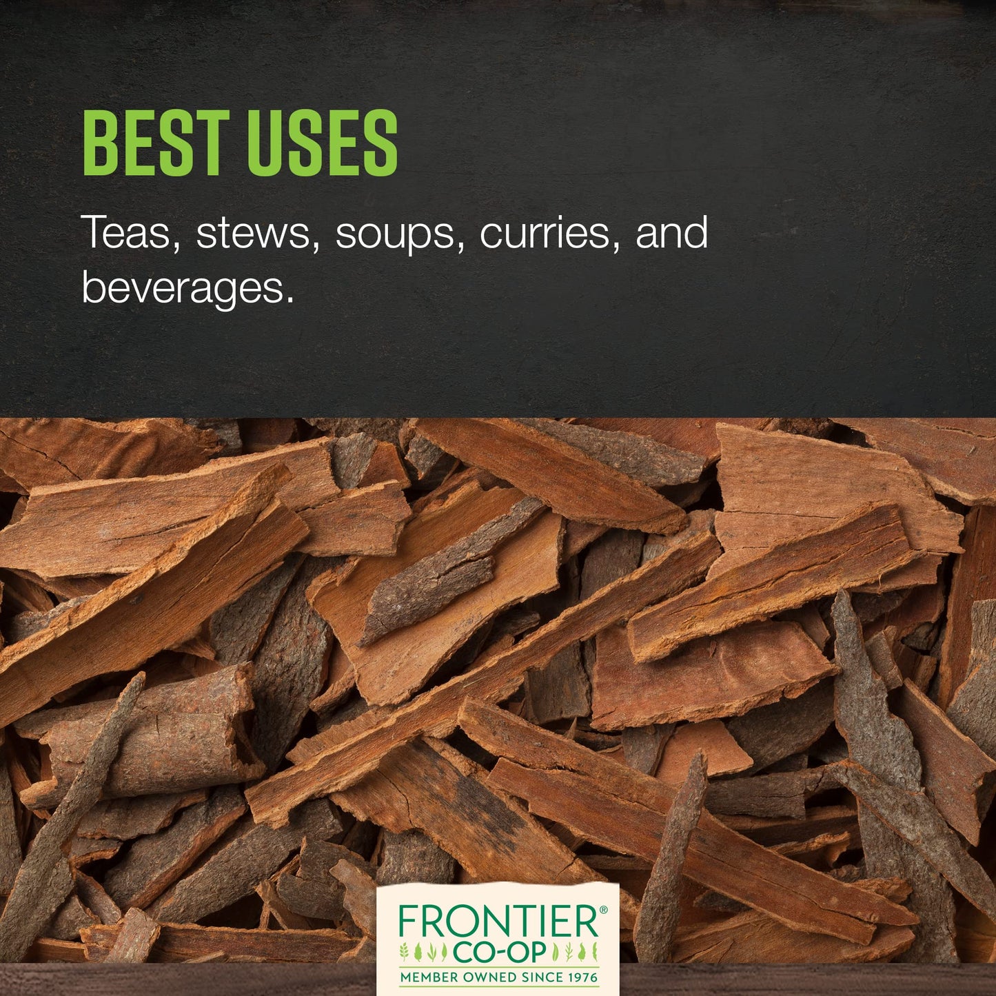 Frontier Co-Op Organic Cinnamon Chips 1Lb - Bulk Indonesian Cinnamon Bark