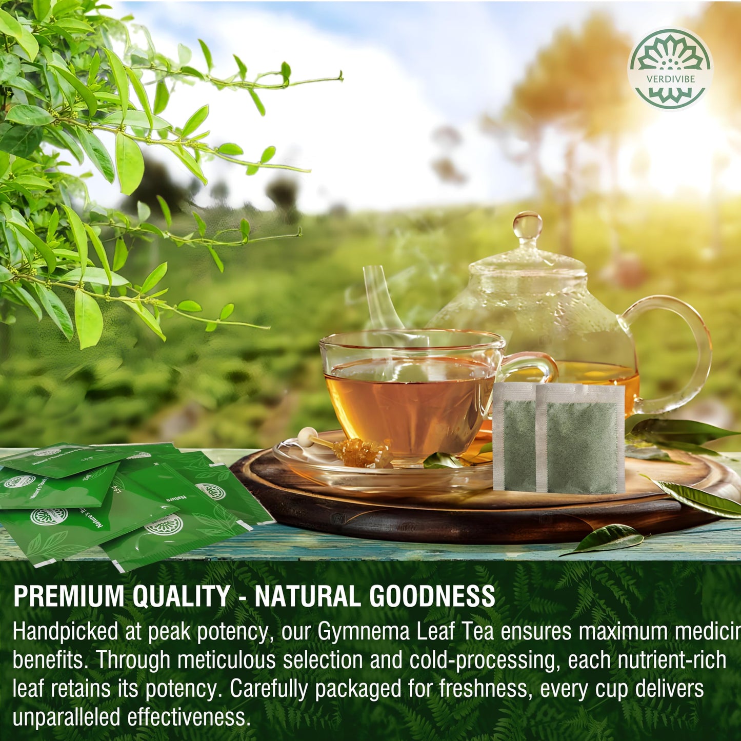 Gymnema Tea Bags For Diabetics - Cold-Dried For Maximum Freshness And Nutrient Retention - 45 Gurmar Tea Bags (45, Gymnema Sylve