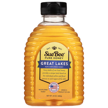 Sue Bee Honey Regional Great Lakes Usa Honey, Strained, Unfiltered Beekeeper-Owned Co-Op Honey, 24-Ounce