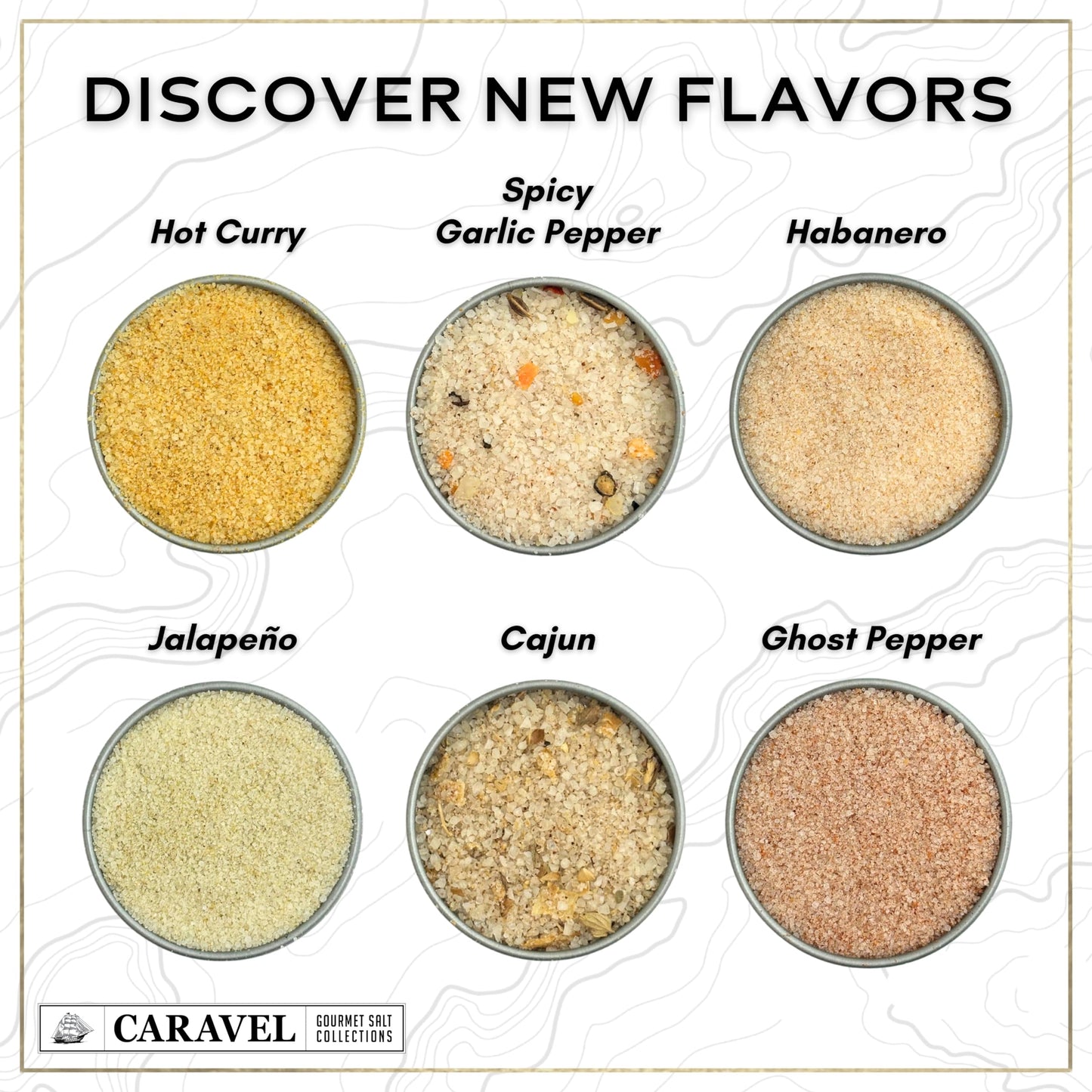 Spicy Sea Salt Sampler Set, Ghost Pepper And Habanero Salt, Give Spicy Seasoning As A Gourmet Cooking Gift, 0.5 Oz X Bundle Of 6 Flavored Salts