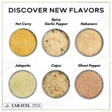 Spicy Sea Salt Sampler Set, Ghost Pepper And Habanero Salt, Give Spicy Seasoning As A Gourmet Cooking Gift, 0.5 Oz X Bundle Of 6 Flavored Salts