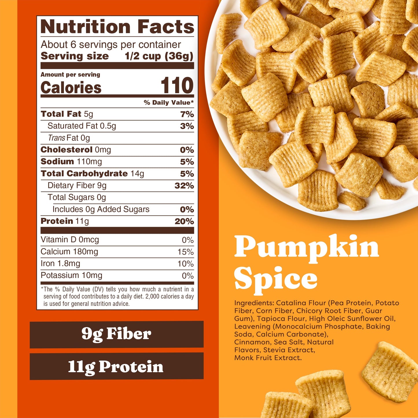 Catalina Crunch Protein Cereal - Sugar Free Breakfast Cereal with 11g of Protein - Gluten Free, Keto Friendly - Pumpkin Spice -