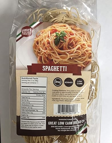 Low Carb Pasta, Keto Pasta, Great Low Carb Bread Company, Non Gmo, Spaghetti Pasta 8 Oz.