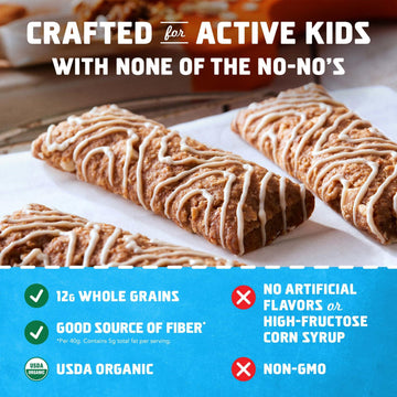 CLIF Kid Zbar - Iced Oatmeal Cookie - Soft Baked Whole Grain Snack Bars - USDA Organic - Non-GMO - Plant-Based - 1.27 oz. (12 Pa