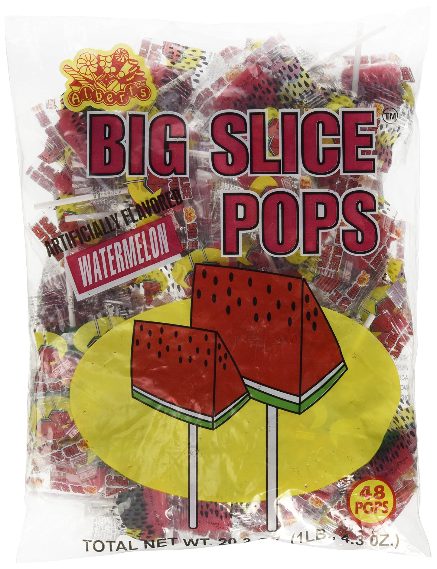 Big Slice Lollipops Watermelon Flavor (48 Count)