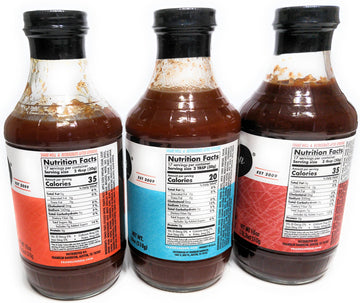 Franklin Barbecue Sauce 12.5oz Bottle (Pack of 3) (Sampler Pack 1 of Each Flavor)