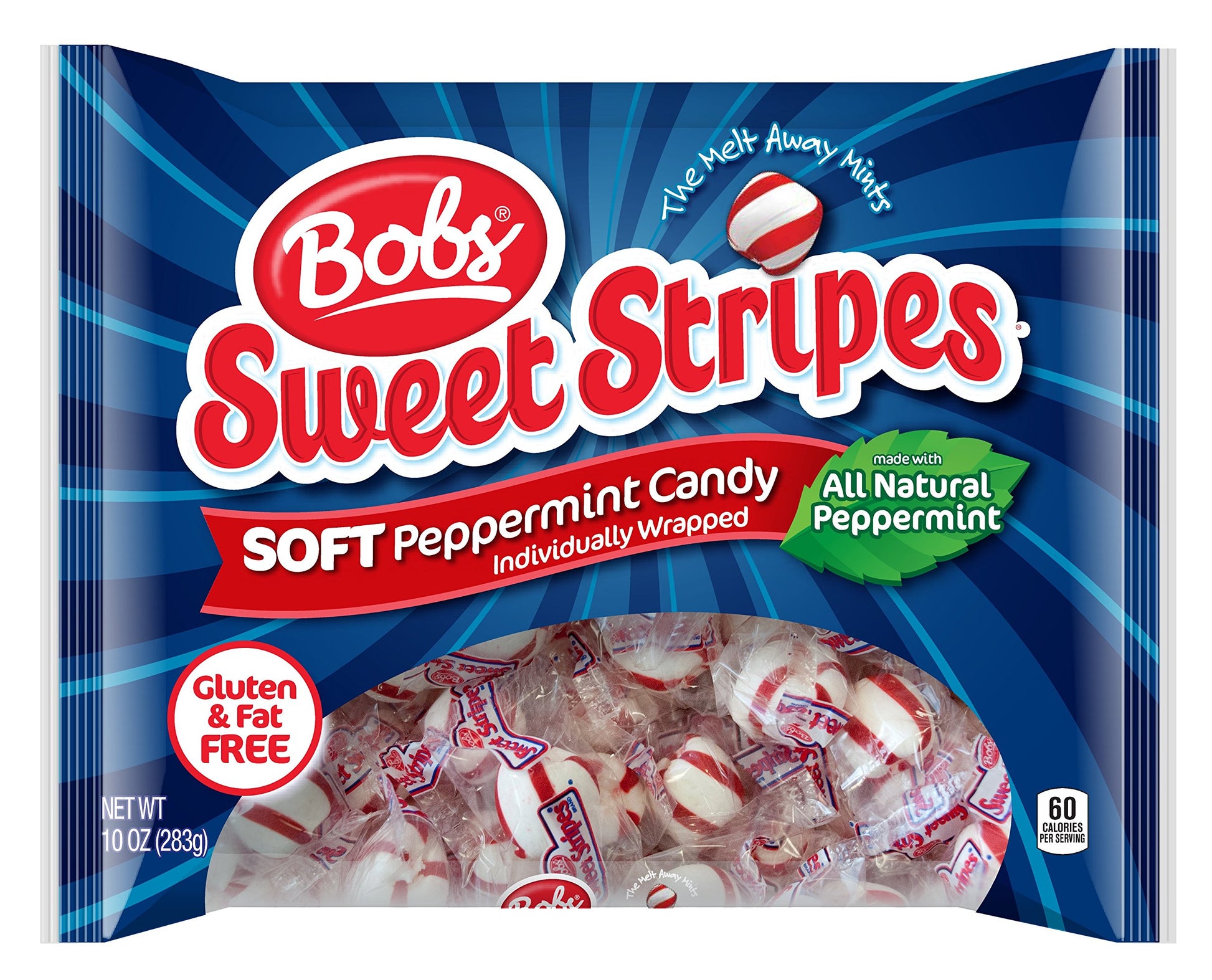 Bob'S Red & White Sweet Stripes Peppermint Soft Mint Candy, 10 Ounces