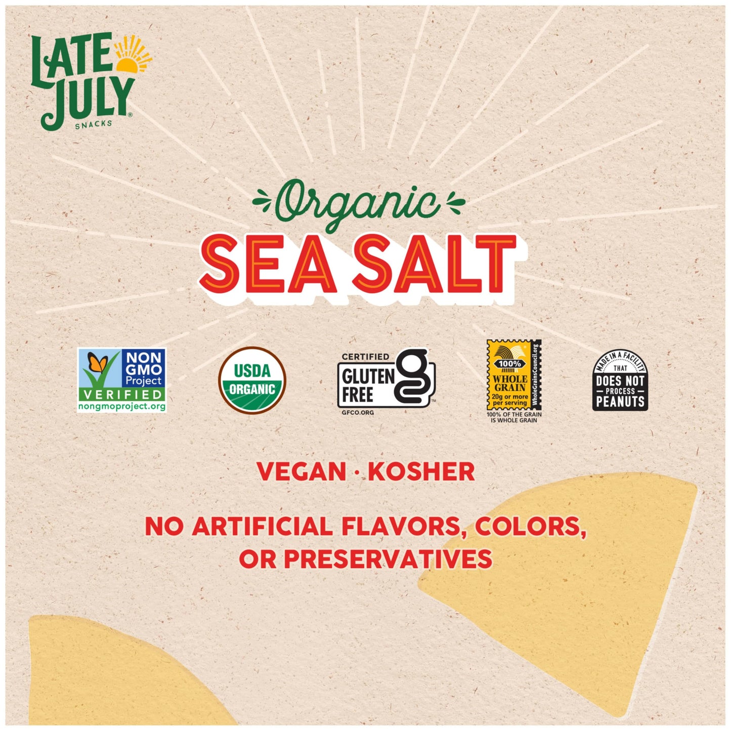 Late July Snacks Thin and Crispy Organic Tortilla Chips with Sea Salt, 10.1 oz Bag