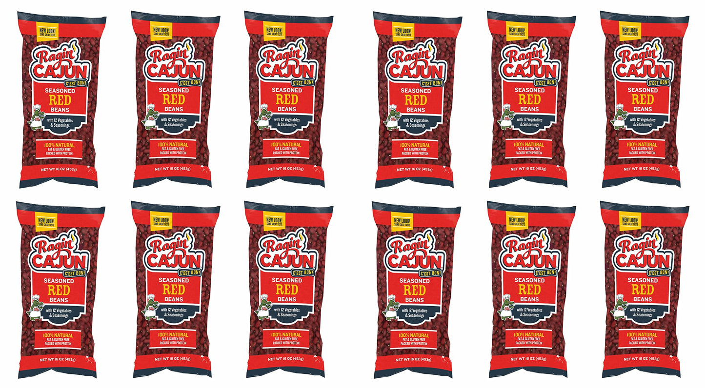 Ragin Cajun Fixins Seasoned Red Beans, 16 oz Pack of 12