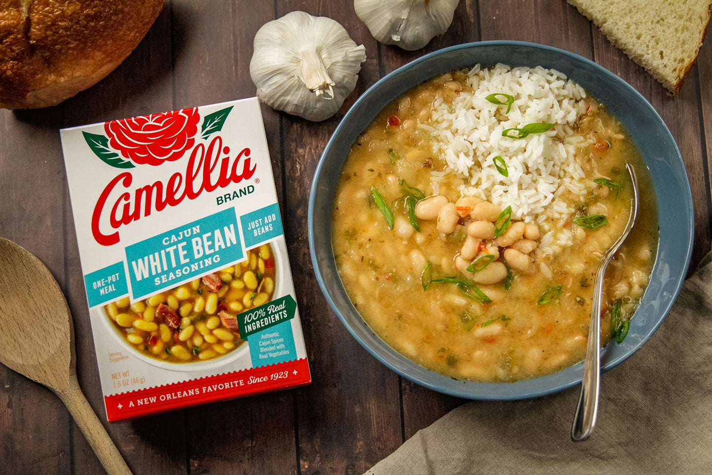 Camellia Brand Cajun White Bean Seasoning Mix, Authentic Louisiana Flavor (Pack Of 4)