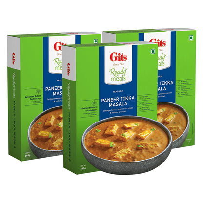 Gits Ready To Eat Paneer Tikka Masala, 855G (Pack Of 3 X 285G Each)