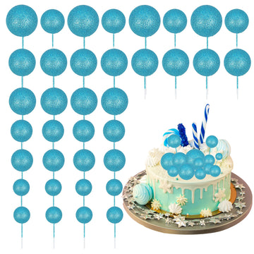 30Pcs Glitter Balls Cake Topper Diy Cake Insert Toppers Ball Cake Picks Cupcake Topper For Birthday Party Baby Shower Wedding Ca