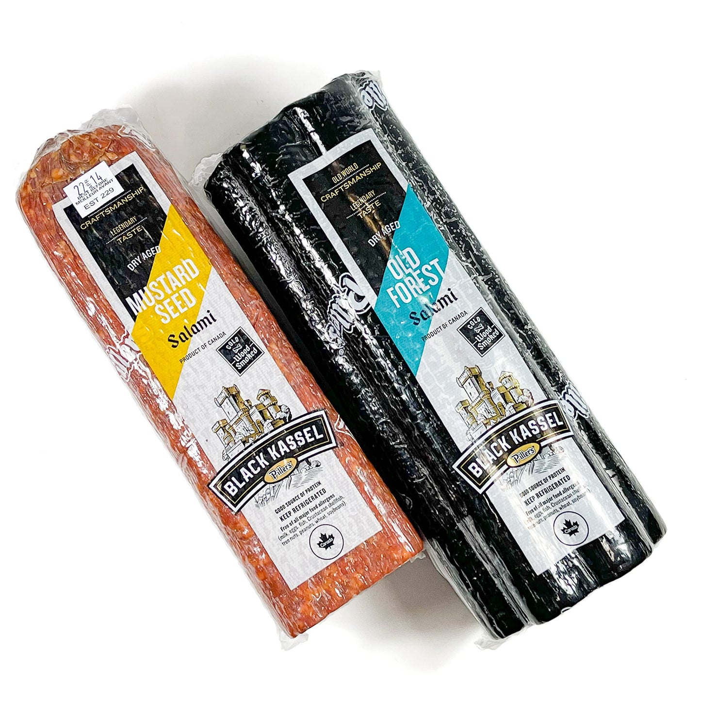 Old Forest And Mustard Salami Combo, Dry Aged Sausage By Piller'S (Black Kassel), Gourmet Gift, ,5 4 Pound