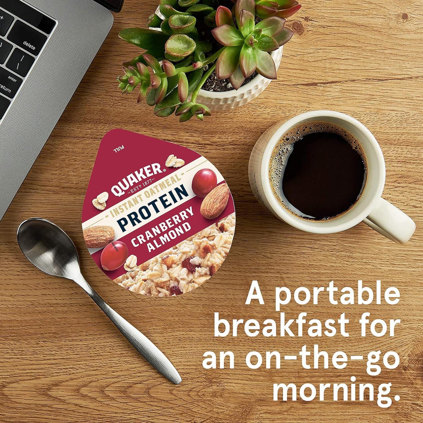 Quaker Protein Instant Oatmeal Express Cups, Cranberry Almond, 10g Protein, 2.18 Ounce (Pack of 12)