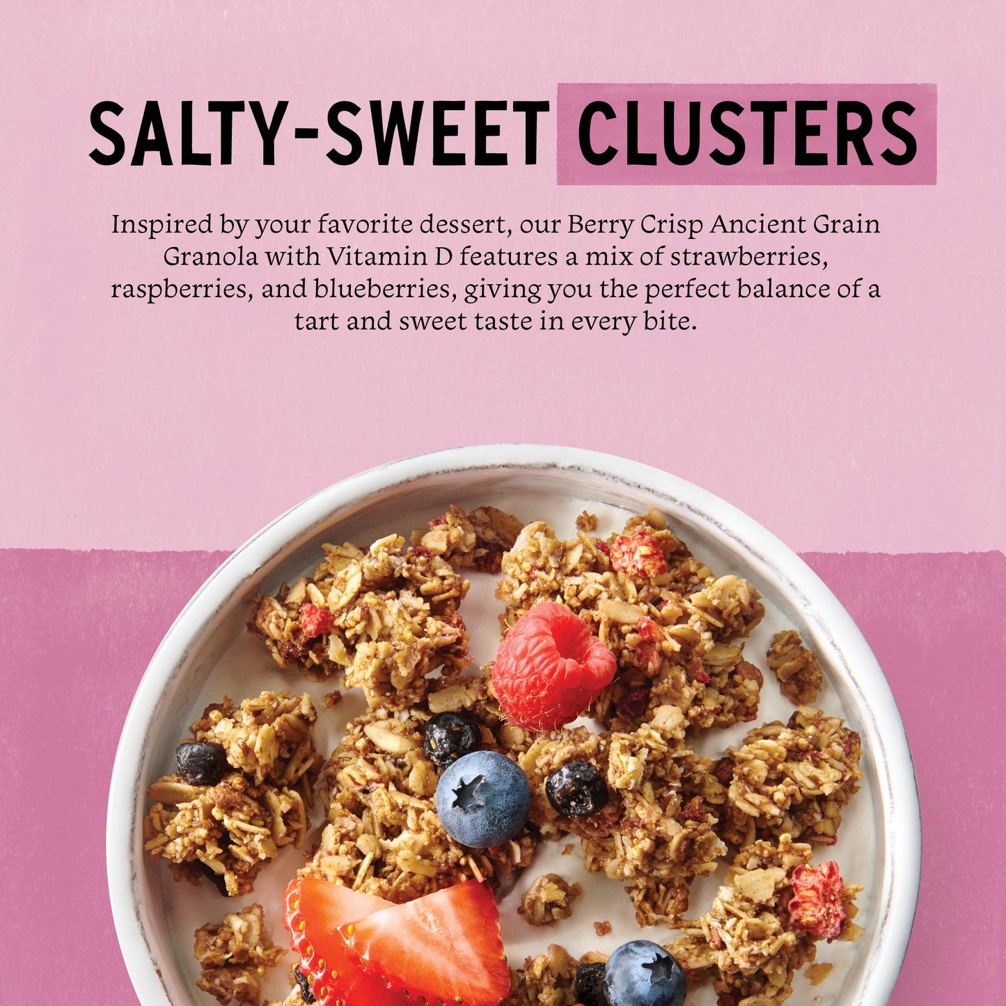 Purely Elizabeth, Berry Crisp, Ancient Grain Granola With Vitamin D, Gluten-Free (8Oz Bag)
