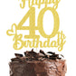 40 Birthday Cake Toppers-Gold Glitter, 40Th Cake Topper For Men,40 Cake Topper For Women, 40Th Birthday Decorations,40Th Birthda