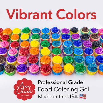 Ann Clark Cookie Cutters Professional-Grade Gel Food Coloring Made In Usa .7 Oz, 12 Colors