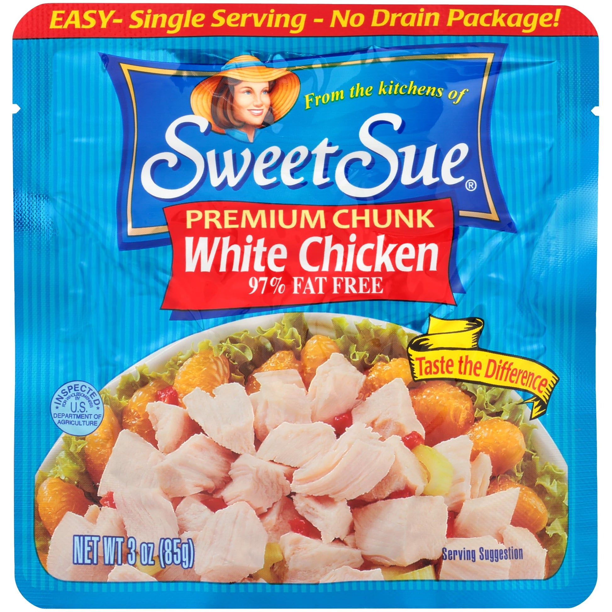 Sweet Sue Premium Chicken Breast - 20g Protein, 97% Fat Free, Gluten Free, Keto Friendly - 3 Ounce (Pack of 1)