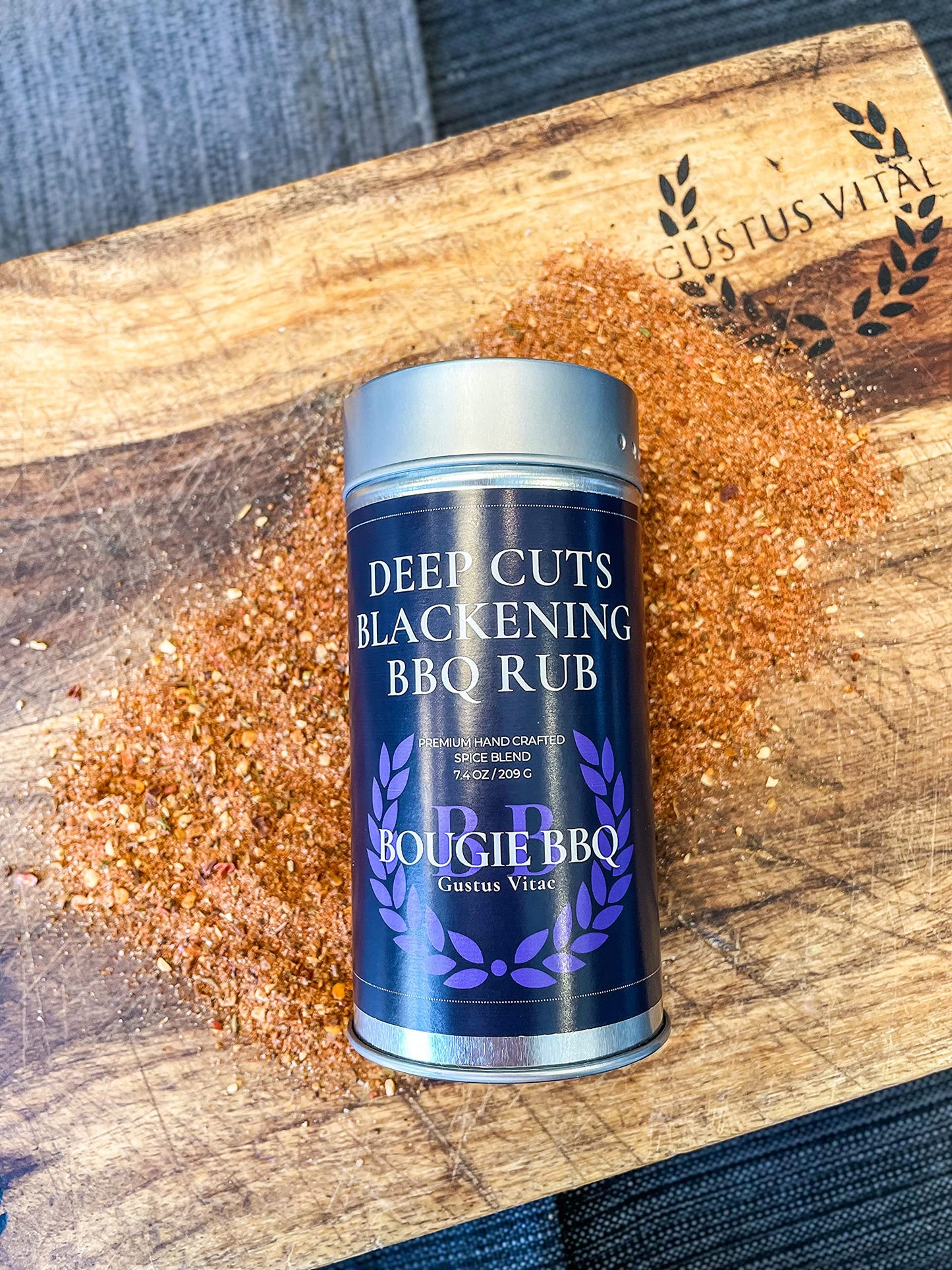 Deep Cuts Blackening Bbq Rub & Seasoning | Gourmet Seasoning | Artisanal Spice Blend | 7.4 Oz (209G) | All Natural | Non Gmo | S