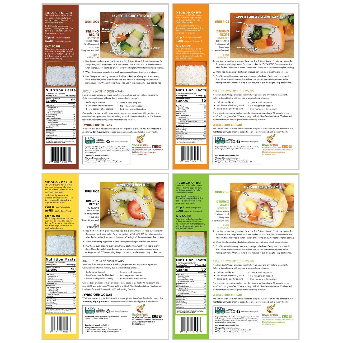 Newgem Barbeque, Carrot Ginger, Mango, Pineapple Habenaro, Sandwhich Wraps, Gluten Free, Paleo, Keto Friendly, Low Calorie Wrap