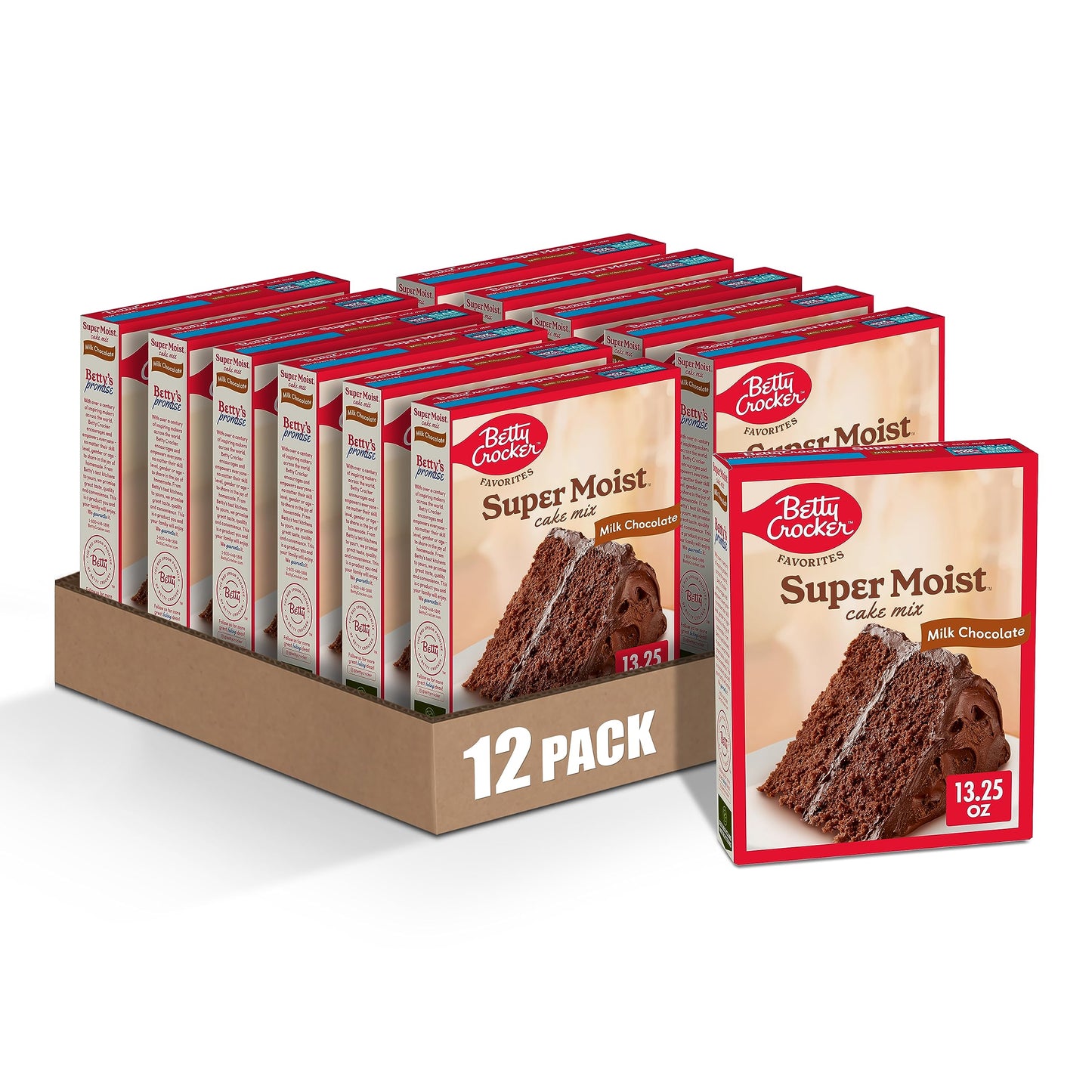 Betty Crocker Favorites Super Moist Milk Chocolate Cake Mix, 13.25 oz. (Pack of 12)