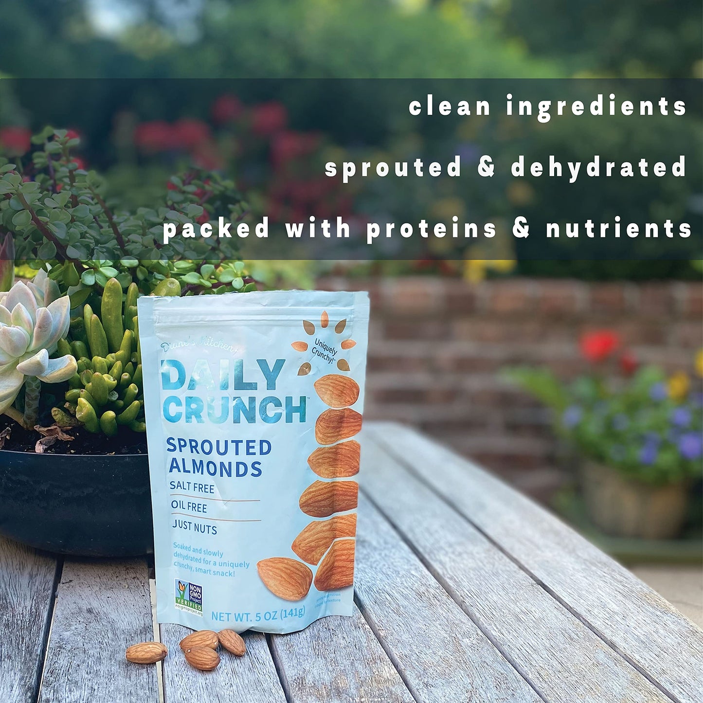Daily Crunch Sprouted Almonds, 5 Ounce Resealable Bags (Original Sprouted, 1 Pack) Packaging May Vary - Sprouted And Dehydrated