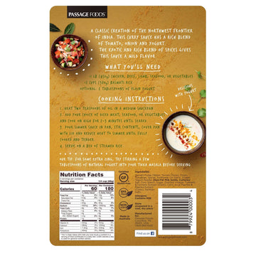 Passage To India Tikka Masala Simmer Sauce, 7 Ounce -- 6 Per Case.