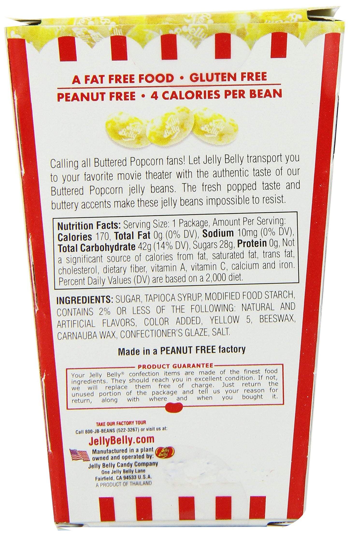 Jelly Belly Buttered Popcorn Jelly Beans Box, 1.75 Oz (Pack Of 24)