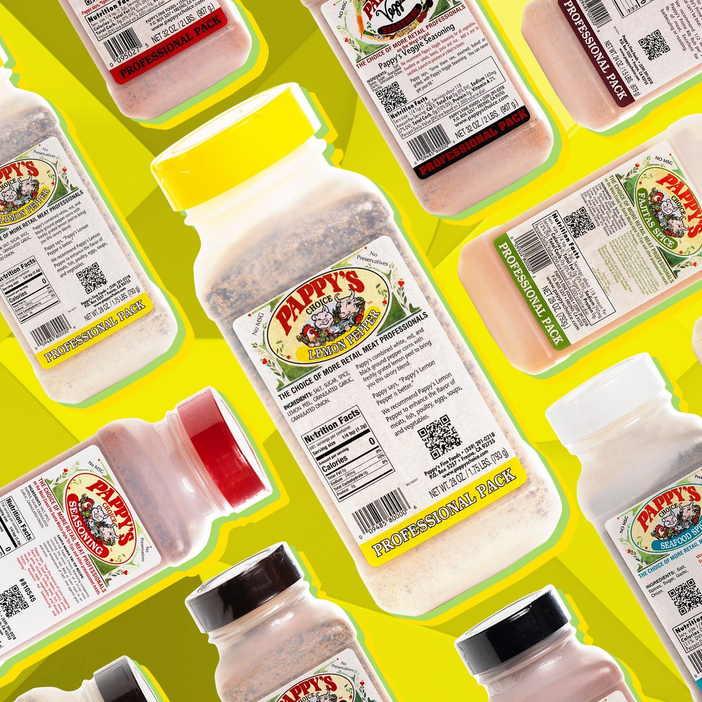 Pappys Fine Foods Lemon Pepper Seasoning - 1.75 Pound Pack, Perfect for BBQ, Steak, Chicken, Seafood, and More