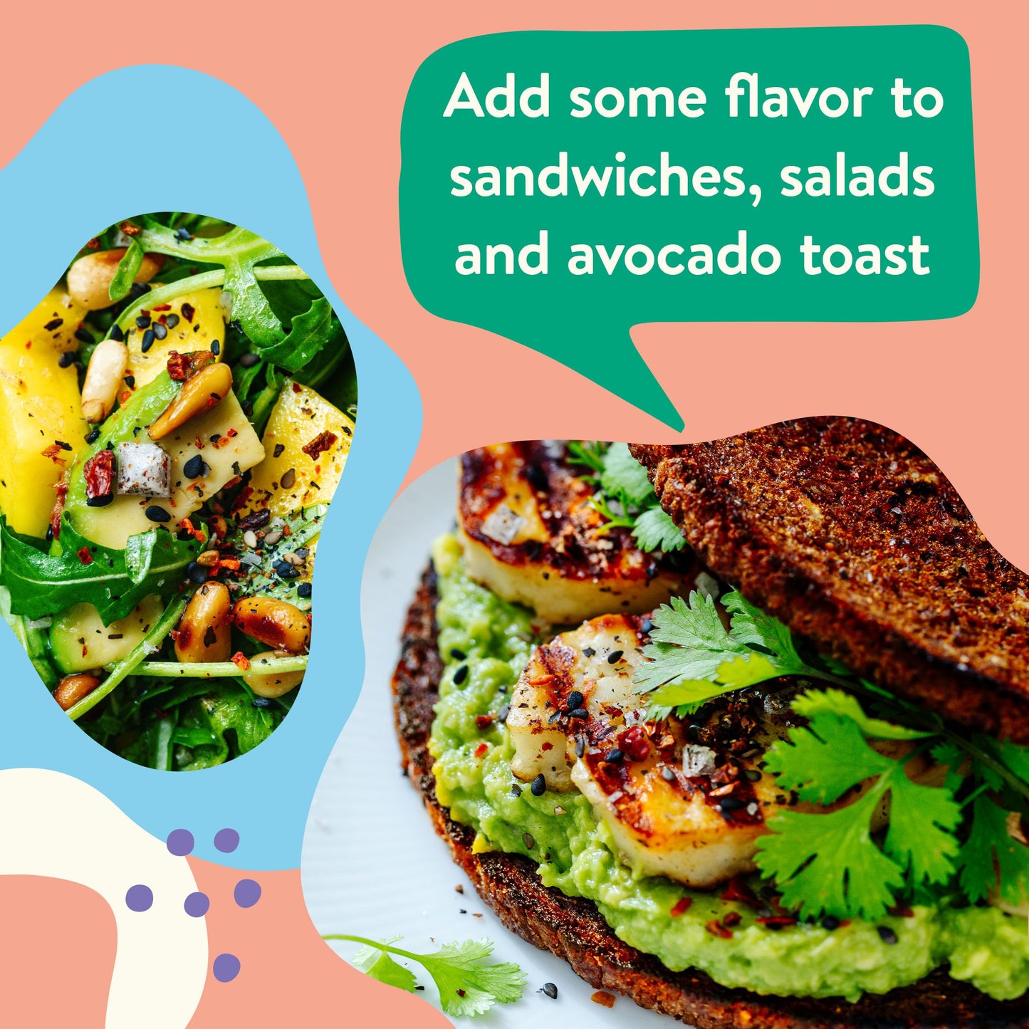 Just Spices Avocado Topping, 2.11 OZ - Spice Mix for Avocado, Salads & Bowls with Black Sesame, Tomato & Chili