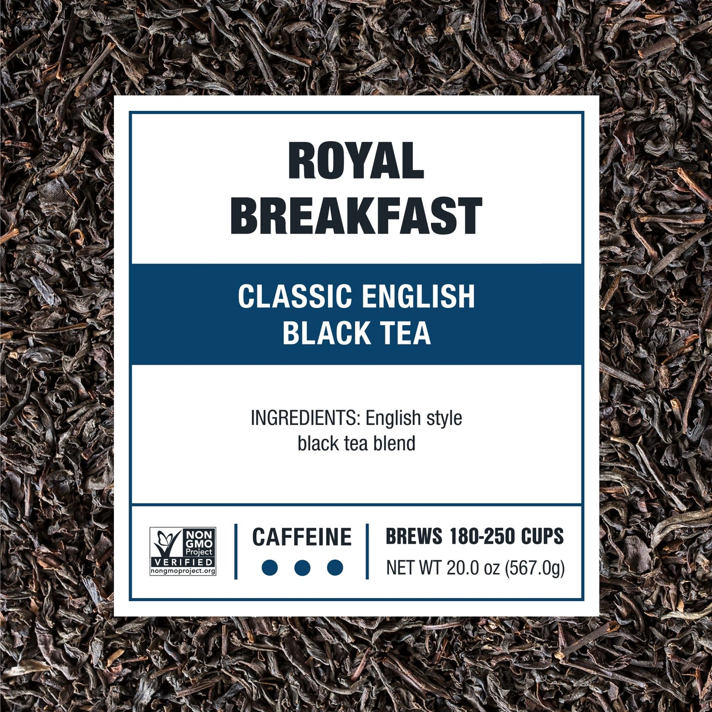 Tiesta Tea Royal Breakfast Loose Leaf Black Tea, High Caffeine Blend, 16oz Bulk Pouch & 4oz Tin, Model 23-042
