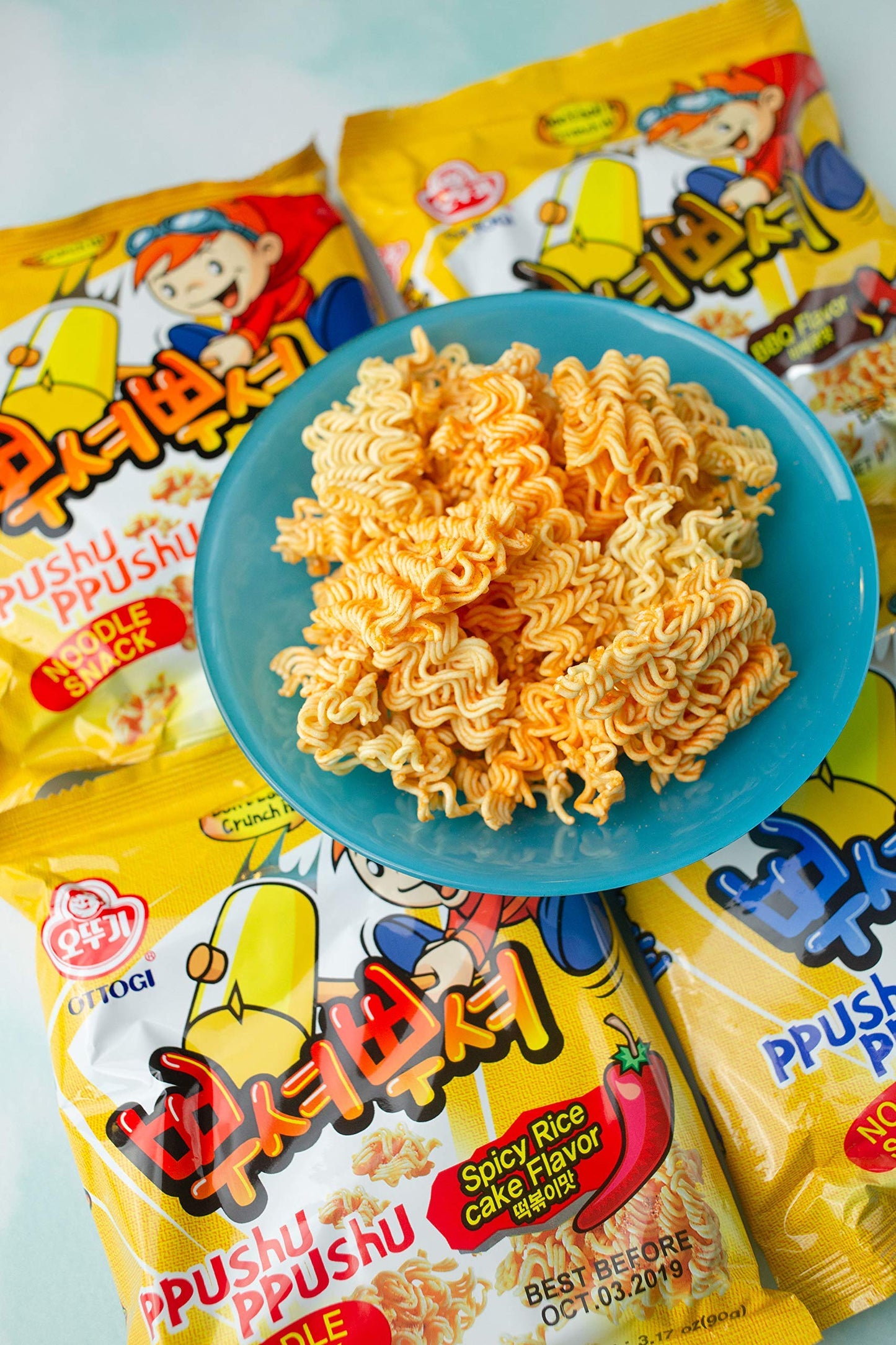 OTTOGI PPUSHU Noodle Snack, Bulgogi Flavor, 24 Pack, 3.17 Ounce Each