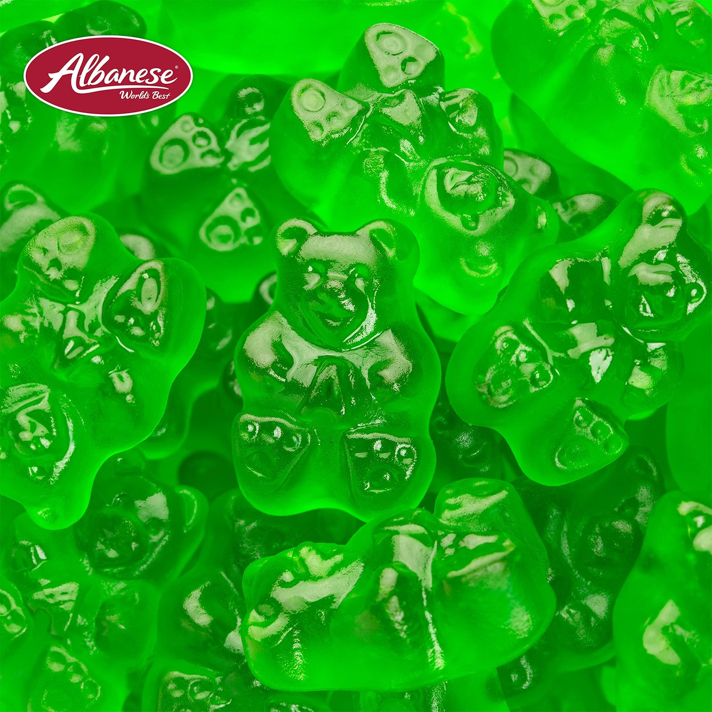 Albanese World's Best Green Apple Gummi Bears, 5lbs of Candy