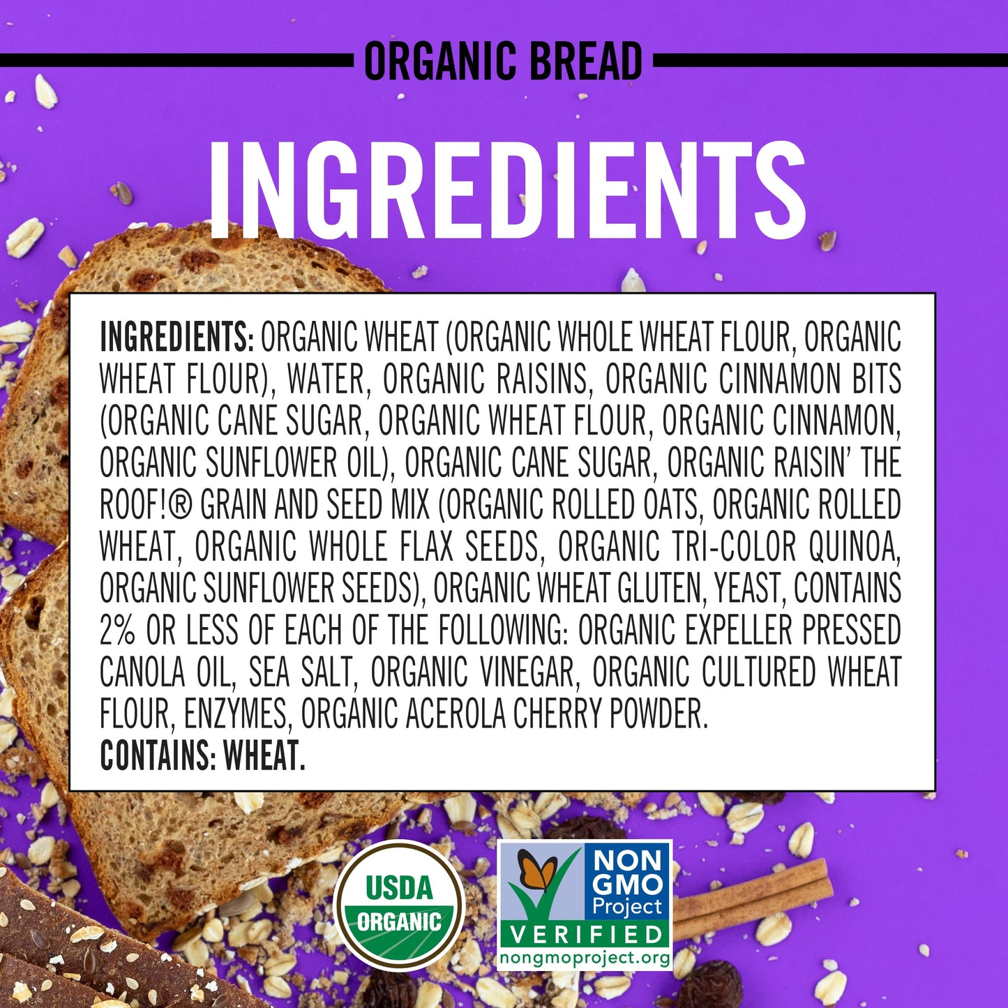 Daves Killer Bread Raisin the Roof!, Cinnamon Raisin Organic Breakfast Bread, 18 oz Loaf