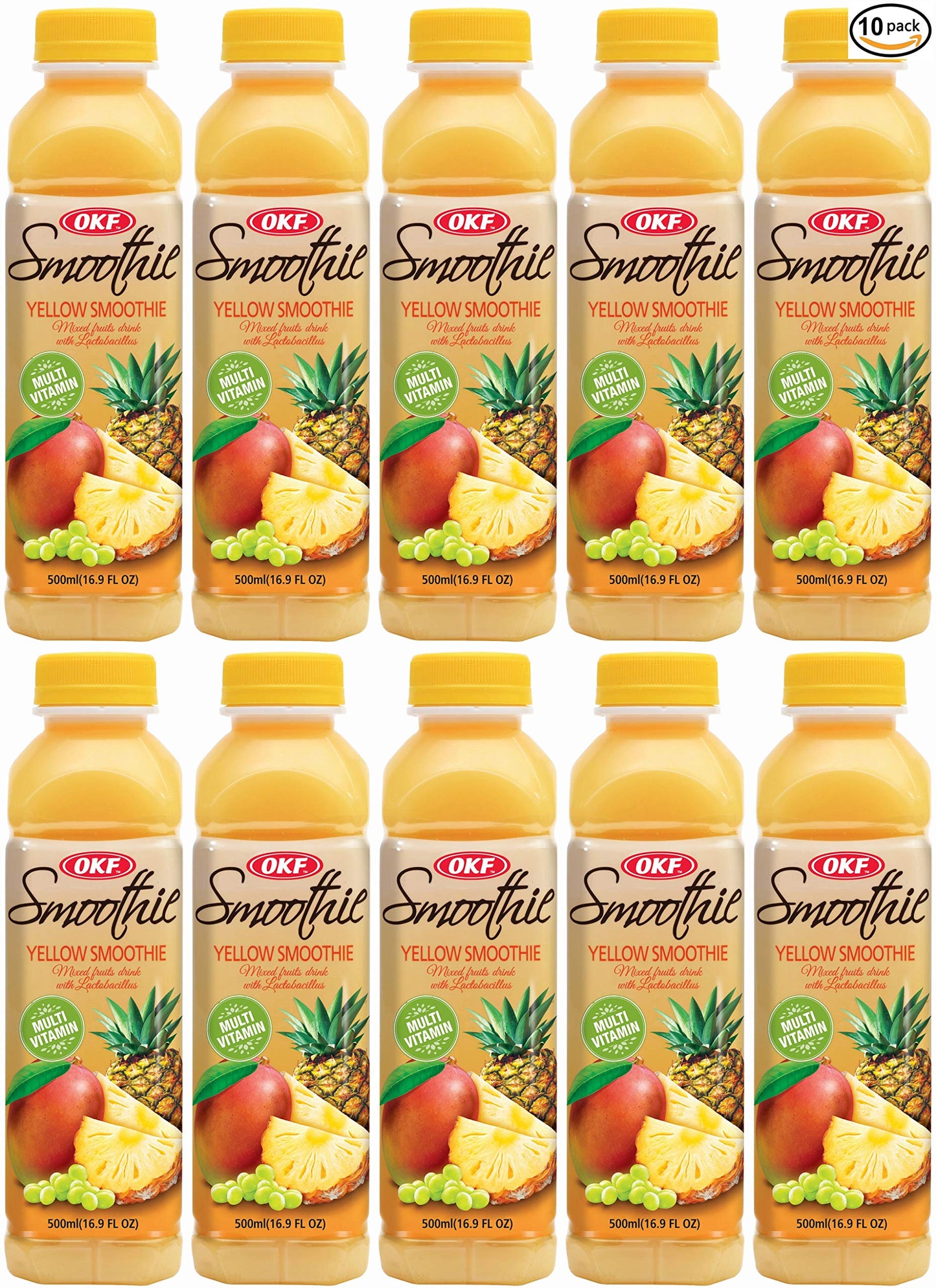 OKF Smoothie, Multi Vitamin Drink, 16.9 Fl Oz, Pack of 10, Yellow