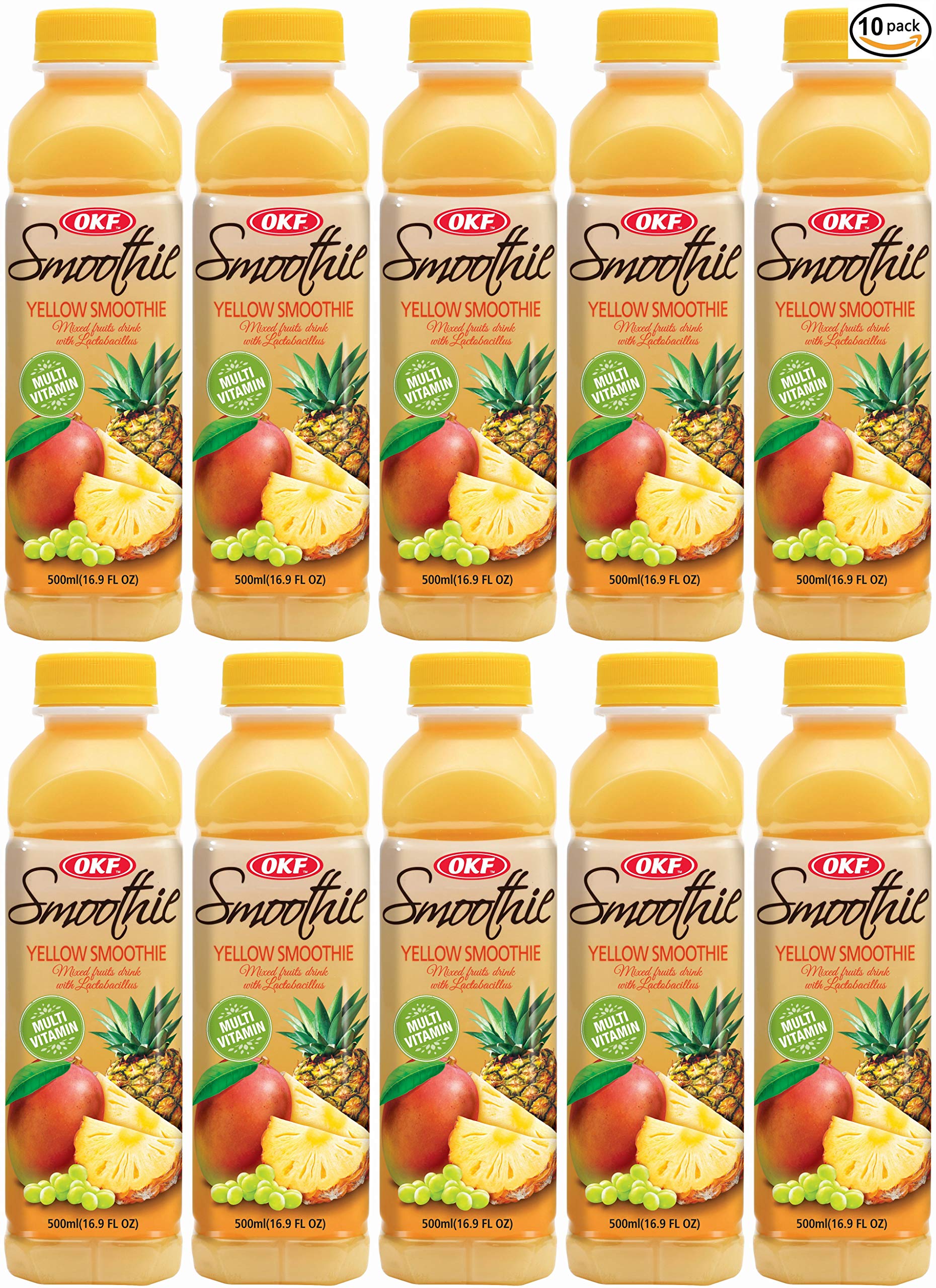 OKF Smoothie, Multi Vitamin Drink, 16.9 Fl Oz, Pack of 10, Yellow