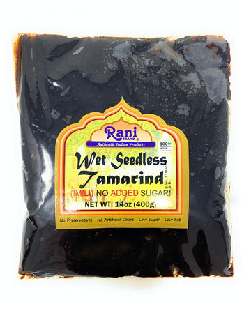 Rani Tamarind, Wet Seedless Block/Slab (Imli) 14oz (400g) ~ All Natural | No added sugar | Vegan | Gluten Free | NON-GMO | India