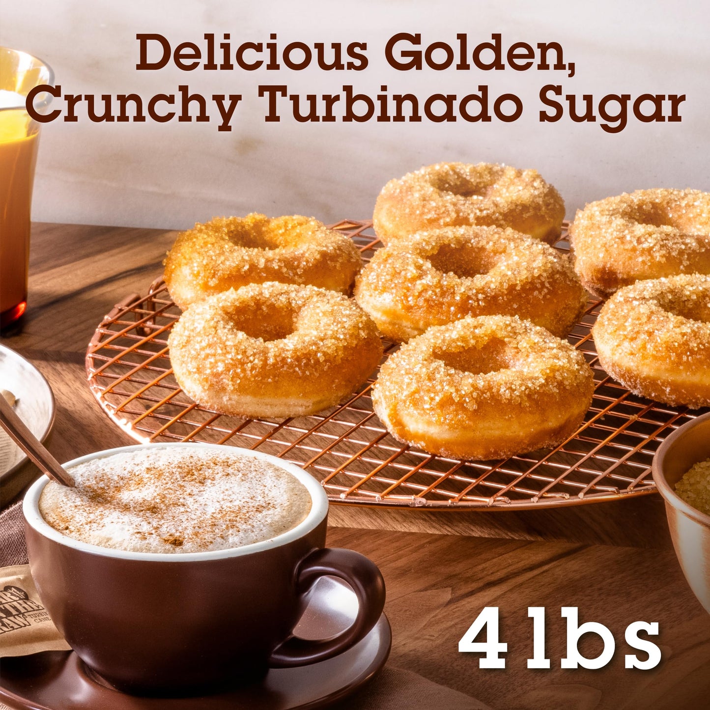 IN THE RAW Granulated Turbinado Cane Sugar, Vegan, Gluten-Free, Non-GMO, 4lb Bag