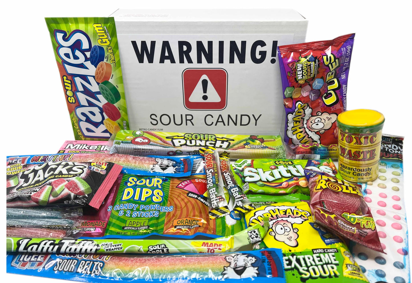RETRO CANDY YUM Super Sour Candy Variety Pack - 16 Piece Assortment - Assorted Sour Candy Box for Gifts and Celebrations