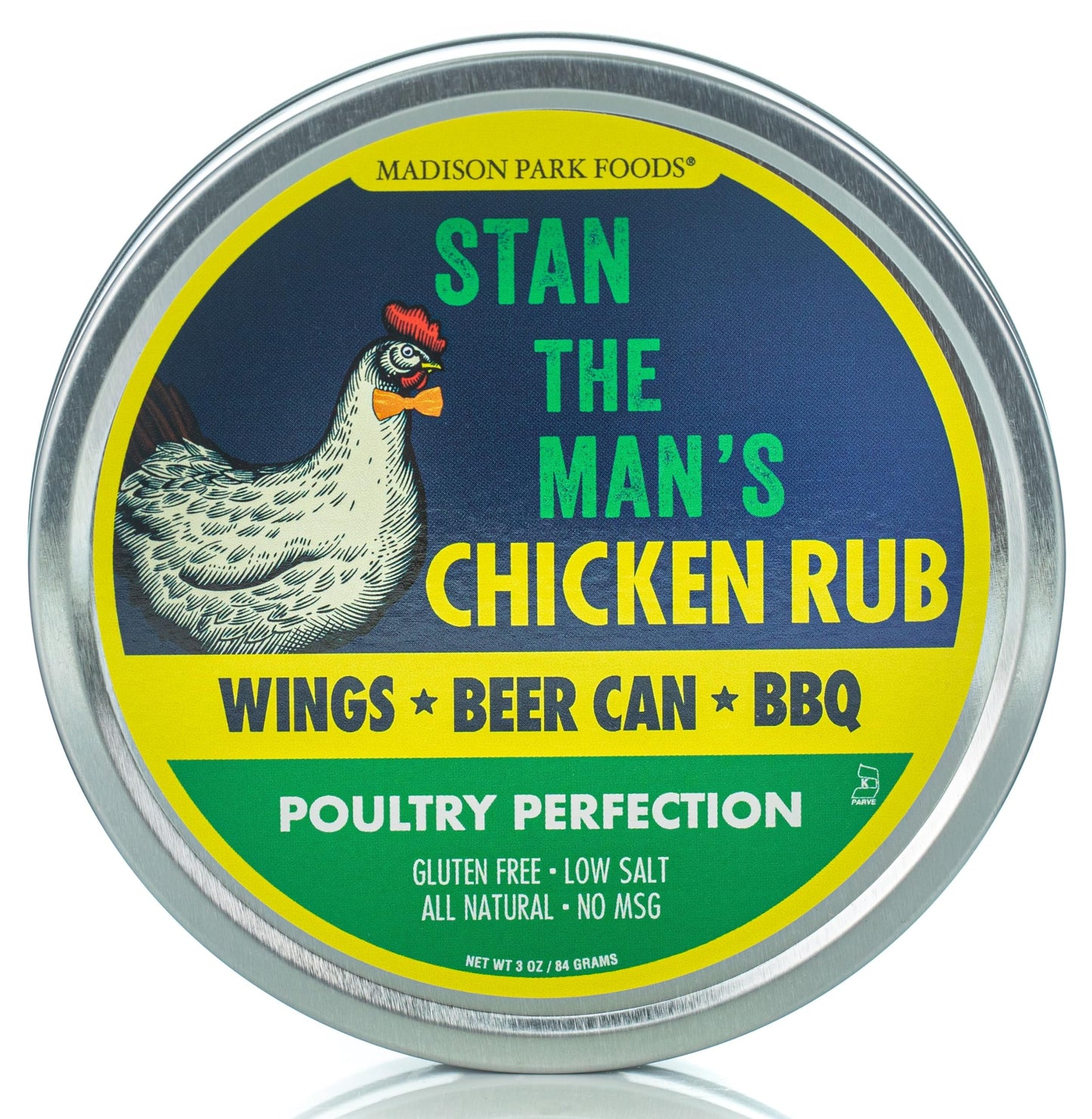 Madison Park Foods Stan’s Big Red Bird Rub – Poultry Seasoning, All Natural, Gluten-Free, Low Salt – 3oz Pouch, Reddish Brown