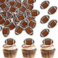 Rsstarxi 48 Pack Edible American Football Cupcake Toppers, Rugby Color, 1.6 x 1.1 inches, Perfect for Baby Showers and Birthday Parties