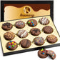 Nut Cravings KREMERY Chocolate Covered Sandwich Cookies Gift Basket - 12 Count - Assorted Candy Toppings - Kosher Dairy