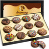 Nut Cravings KREMERY Chocolate Covered Sandwich Cookies Gift Basket - 12 Count - Assorted Candy Toppings - Kosher Dairy