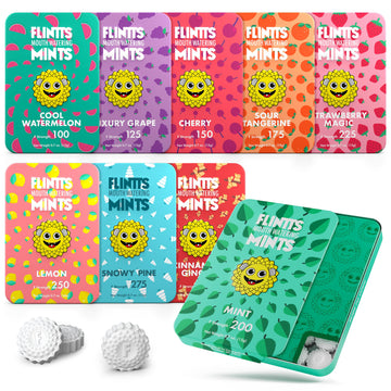 Flintts Full House (Cool Watermelon, Luxury Grape, Cherry, Sour Tangerine, Mint, Strawberry Magic, Snowy Pine, Lemon) - Sugar Fr